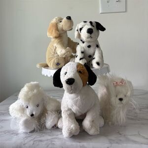 Ganz Webkinz Collection Jack Russell Poodle Lab Dalmatian Yorkie 5‎ piece Bundle